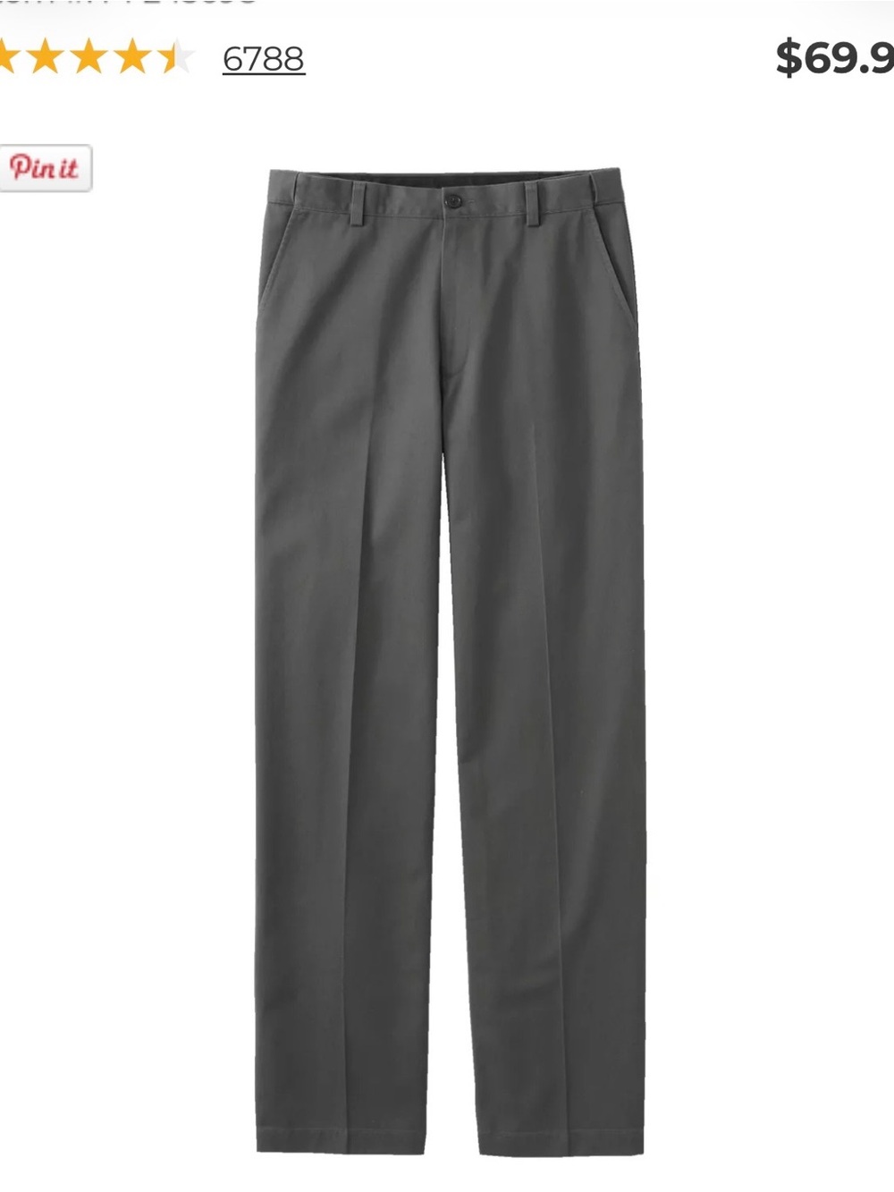 NWT L.L.Bean Men’s Wrinkle Free Double L Chinos Shale Grey 36x29 Hidden Comfort